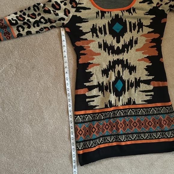 Flying Tomato Aztec Print Sweater Dress Anthropologie Size L/XL - Picture 10 of 11